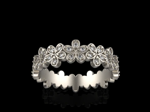 Flower ring model 727 3D Print Model
