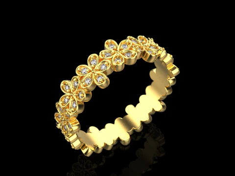 Flower ring model 727 3D Print Model