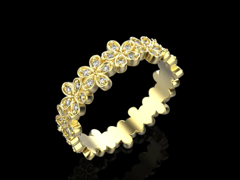 Flower ring model 727 3D Print Model