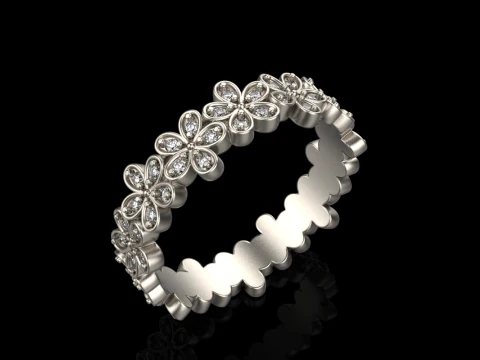 Flower ring model 727 3D Print Model