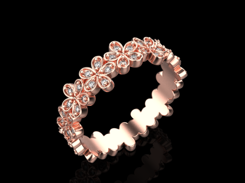 Anello fiore modello 727 Modello di stampa 3D