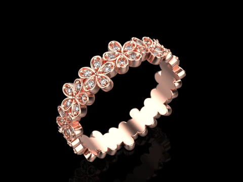 Flower ring model 727 3D Print Model