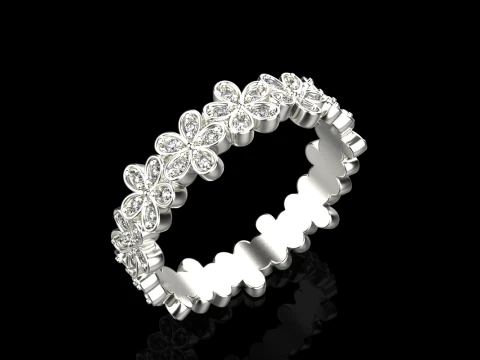 Flower ring model 727 3D Print Model