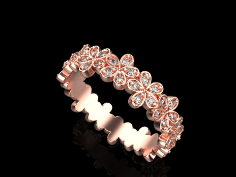 Flower ring model 727 3D Print Model