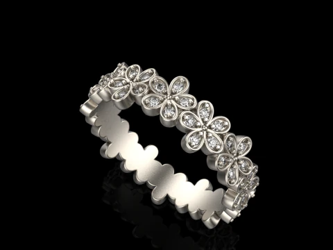 Flower ring model 727 3D Print Model