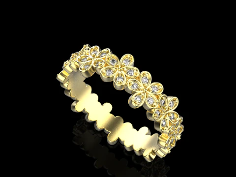 Flower ring model 727 3D Print Model