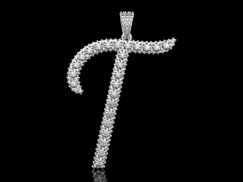 Initial letter T pendant model 728 3D Print Model