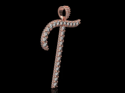 Initial letter T pendant model 728 3D Print Model