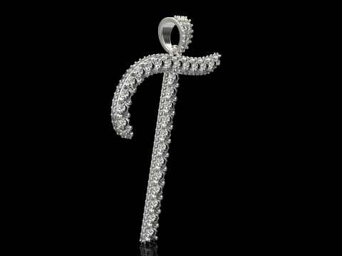 Initial letter T pendant model 728 3D Print Model