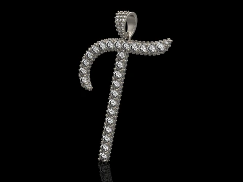 Initial letter T pendant model 728 3D Print Model