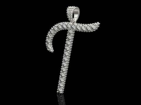 Initial letter T pendant model 728 3D Print Model