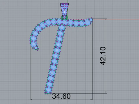 Initial letter T pendant model 728 3D Print Model