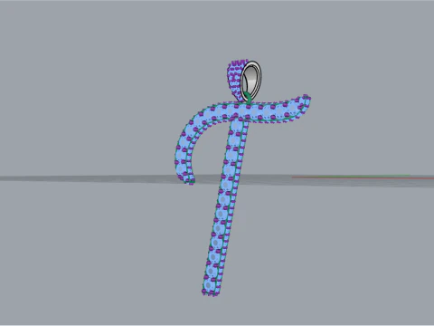 Initial letter T pendant model 728 3D Print Model