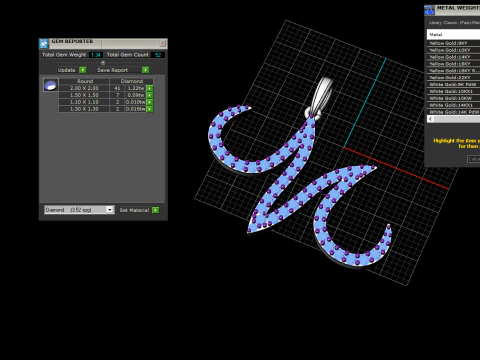 Initial letter M pendant model 729 3D Print Model