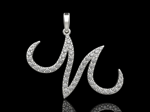 Initial letter M pendant model 729 3D Print Model