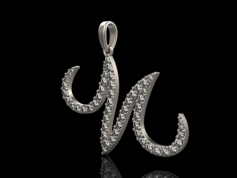 Initial letter M pendant model 729 3D Print Model