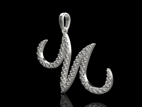 Initial letter M pendant model 729 3D Print Model