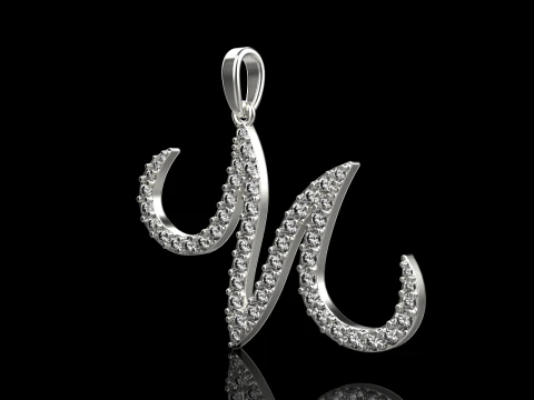 Initial letter M pendant model 729 3D Print Model