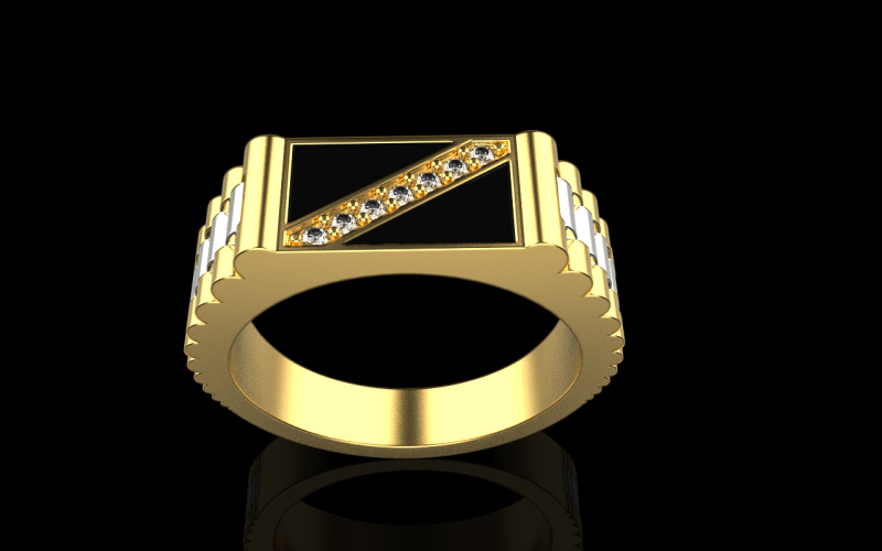 Chain signet ring model 730 3D Print Model .c4d .max .obj .3ds .fbx .stl .blend 