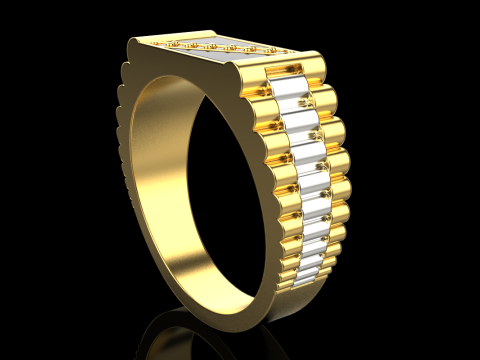 Chain signet ring model 730 3D Print Model