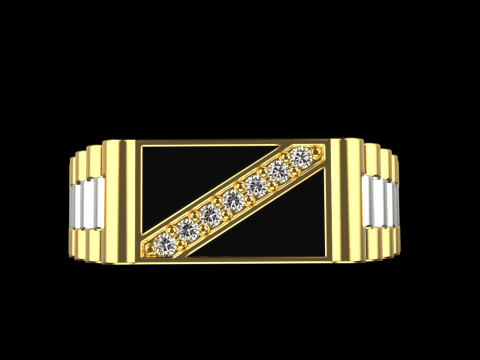 Chain signet ring model 730 3D Print Model