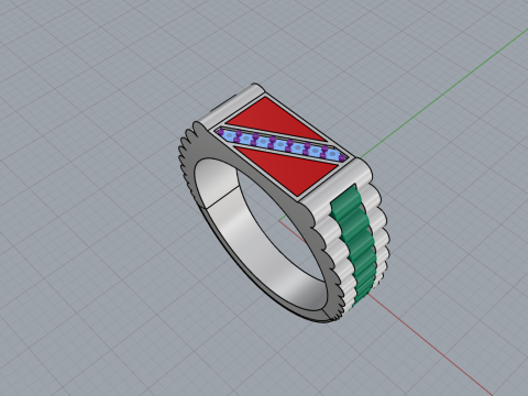 Chain signet ring model 730 3D Print Model
