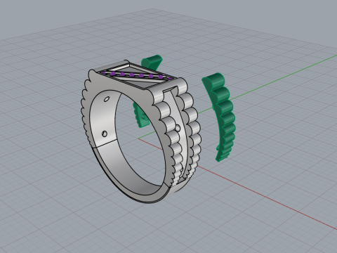 Chain signet ring model 730 3D Print Model
