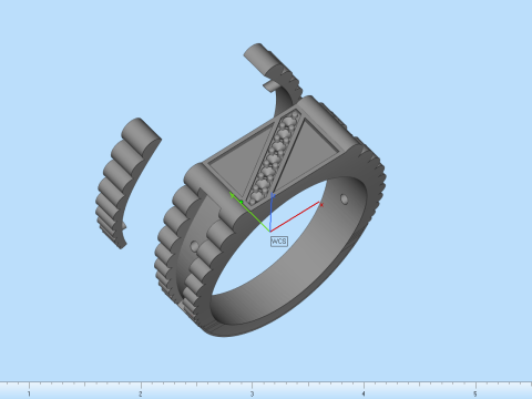 Chain signet ring model 730 3D Print Model