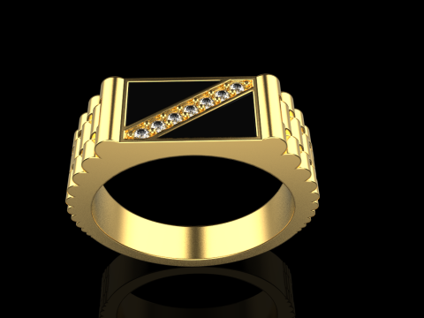 Chain signet ring model 730 3D Print Model