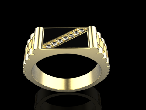 Chain signet ring model 730 3D Print Model