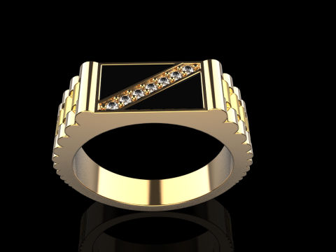 Chain signet ring model 730 3D Print Model
