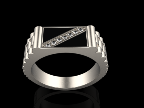 Chain signet ring model 730 3D Print Model