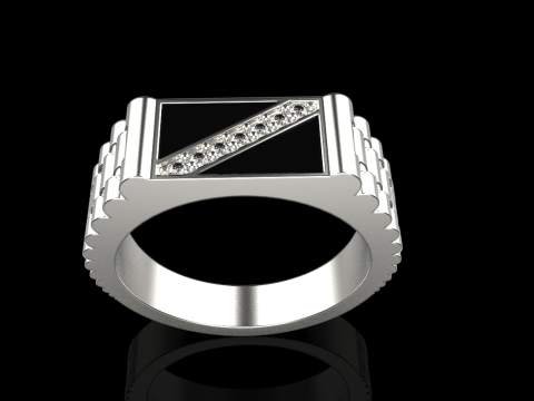 Chain signet ring model 730 3D Print Model