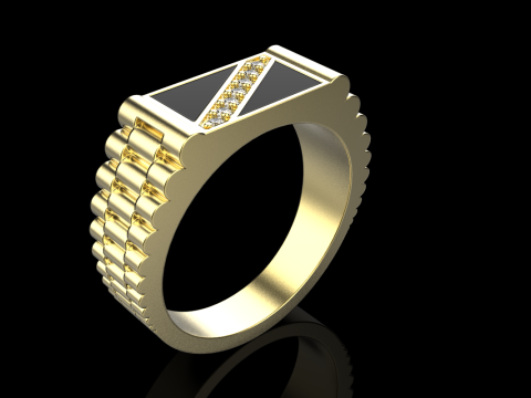 Chain signet ring model 730 3D Print Model