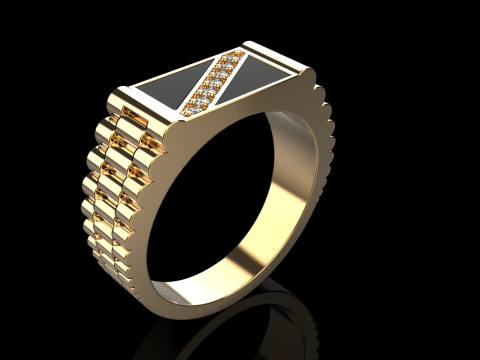 Chain signet ring model 730 3D Print Model