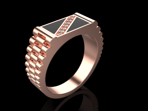 Chain signet ring model 730 3D Print Model