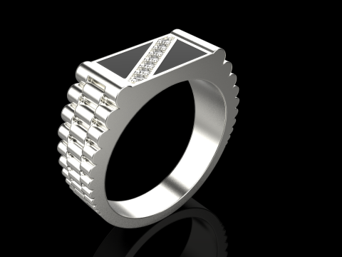 Chain signet ring model 730 3D Print Model