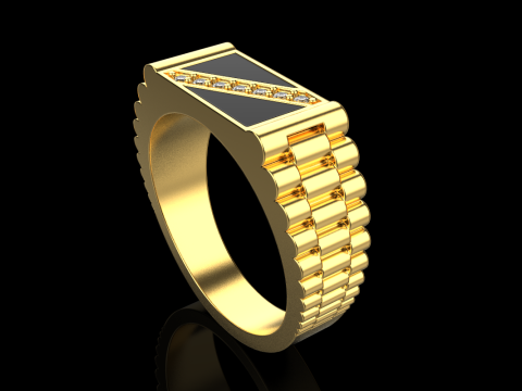 Chain signet ring model 730 3D Print Model