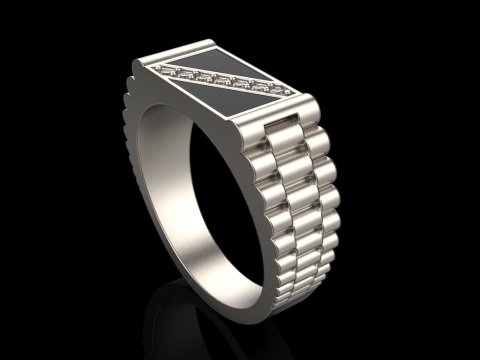 Chain signet ring model 730 3D Print Model