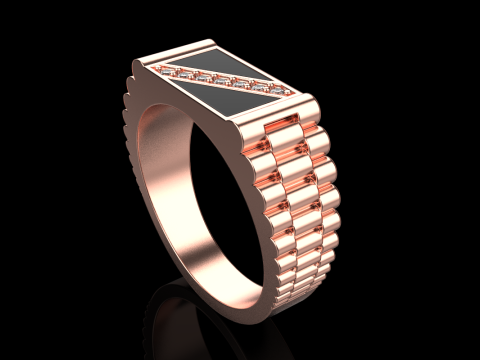 Chain signet ring model 730 3D Print Model