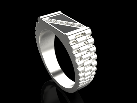 Chain signet ring model 730 3D Print Model