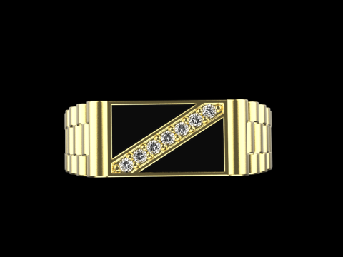 Chain signet ring model 730 3D Print Model