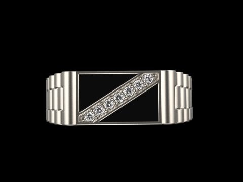 Chain signet ring model 730 3D Print Model