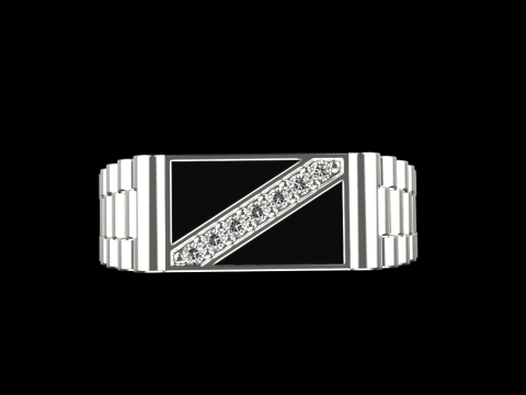 Chain signet ring model 730 3D Print Model