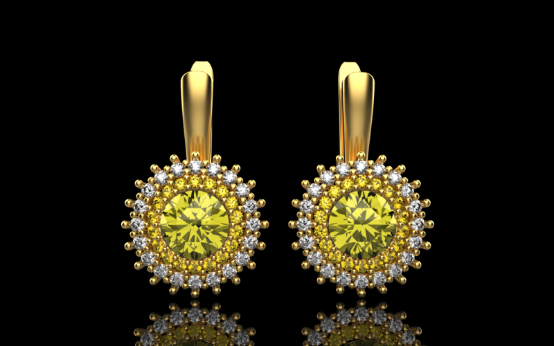 Round earring model 731 3D Print Model .c4d .max .obj .3ds .fbx .stl .blend 