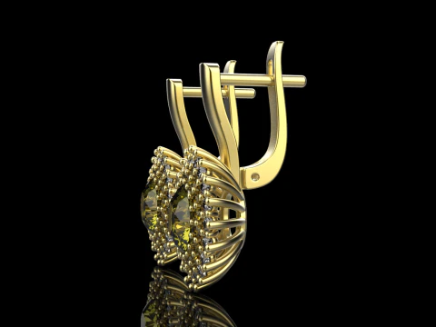 Round earring model 731 3D Print Model