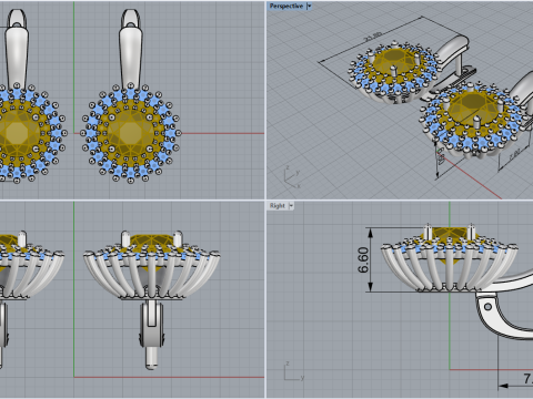 Round earring model 731 3D Print Model