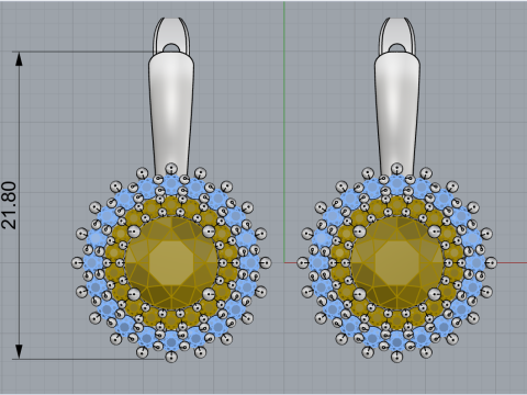 Round earring model 731 3D Print Model