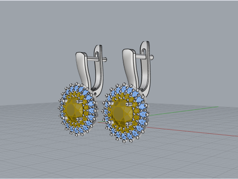 Round earring model 731 3D Print Model