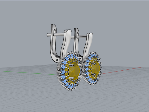 Round earring model 731 3D Print Model